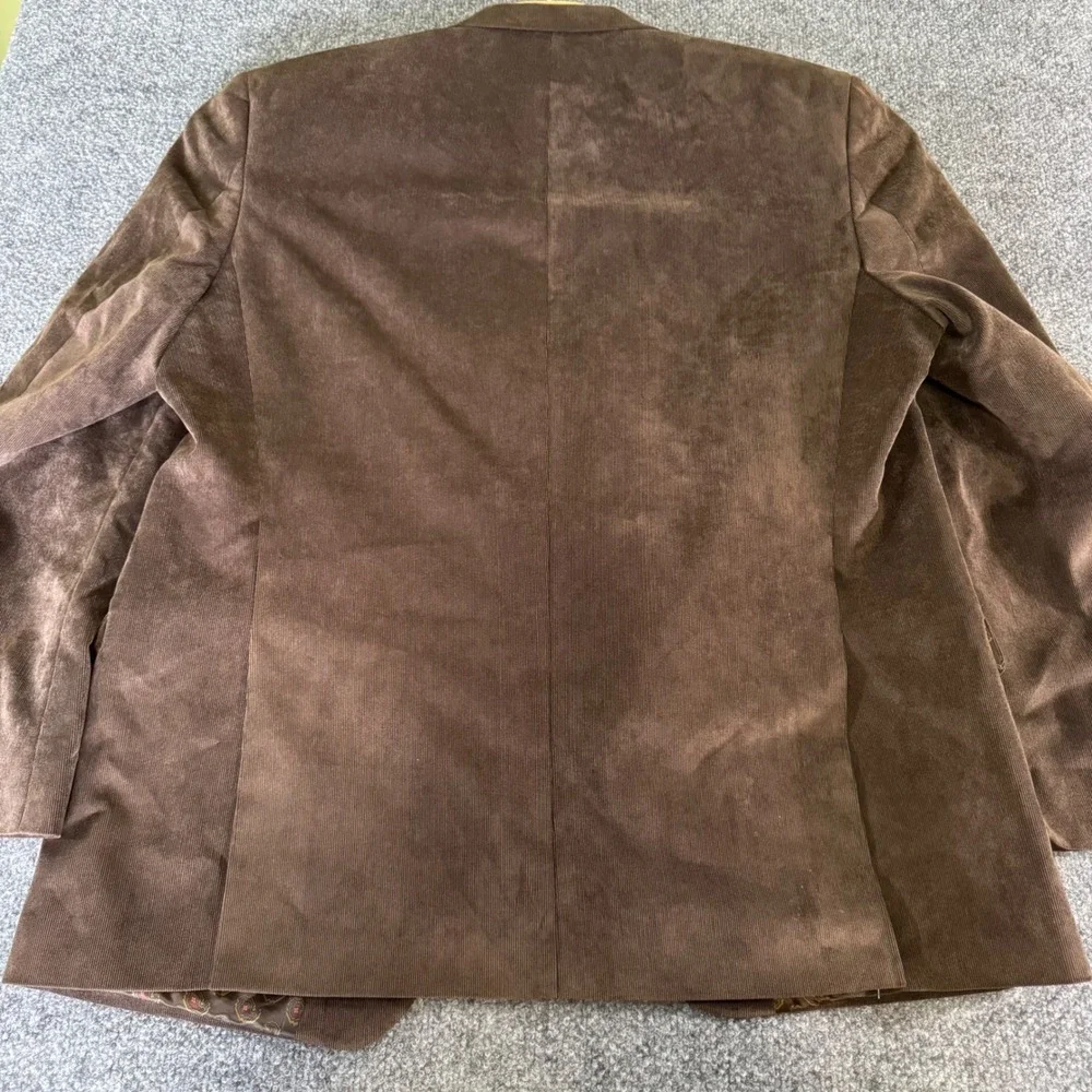 Chaps Sport Coat Mens 44R Corduroy Blazer Slim Fit Brown Modern Preppy Professor